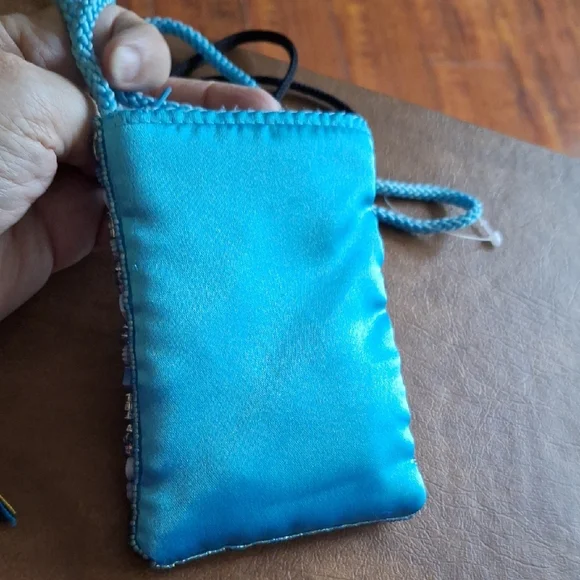 Beaded Teal Crossbody Phone Bag - Women - Picture 11 of 11